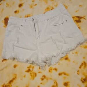 Angel Kiss White Distressed Jean Shorts